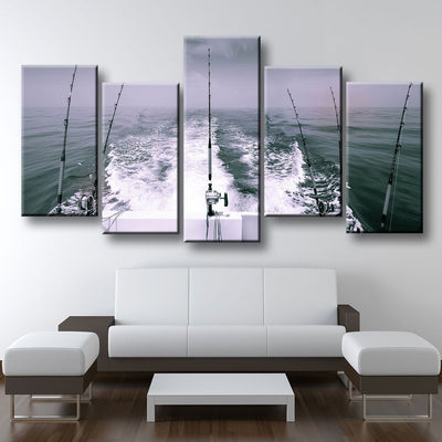 Offshore Fishing Black & White Version - Amazing Canvas Prints