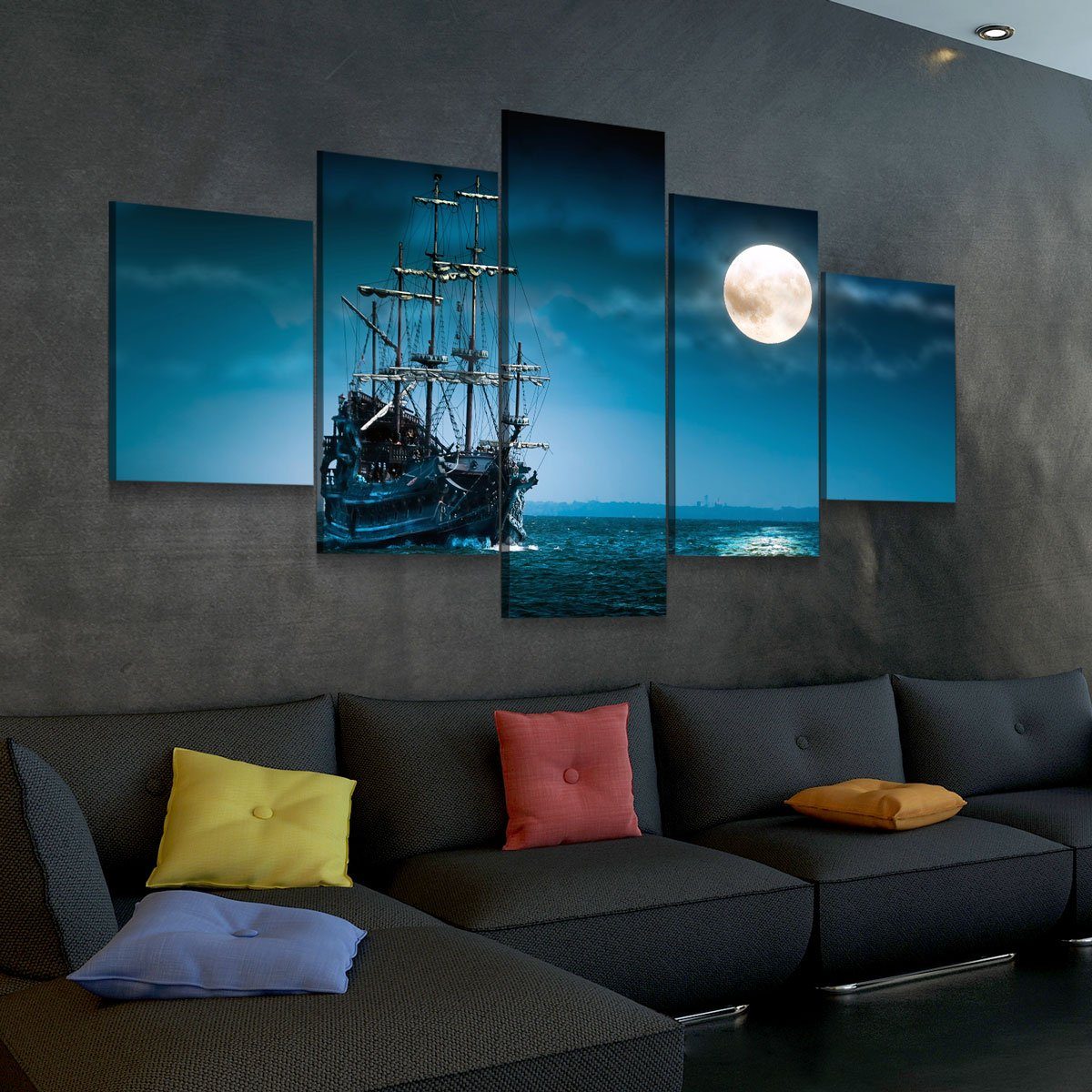 Ship In The Moonlight - Amazing Canvas Prints