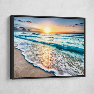 Sunrise Over Cancun Beach - Amazing Canvas Prints