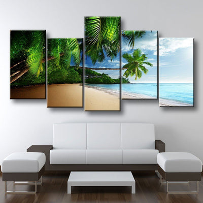 Tropical Beach And Palm Trees Canvas Print - Amazing Canvas Prints