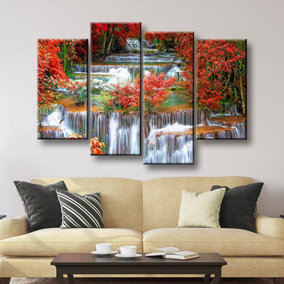 Tropical Paradise Colorful Waterfall - Amazing Canvas Prints
