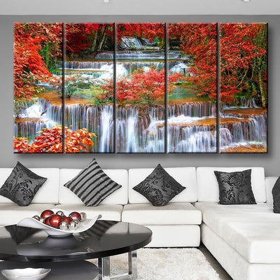 Tropical Paradise Colorful Waterfall - Amazing Canvas Prints