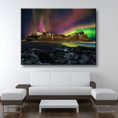 Vestrahorn Mountain Aurora - Amazing Canvas Prints