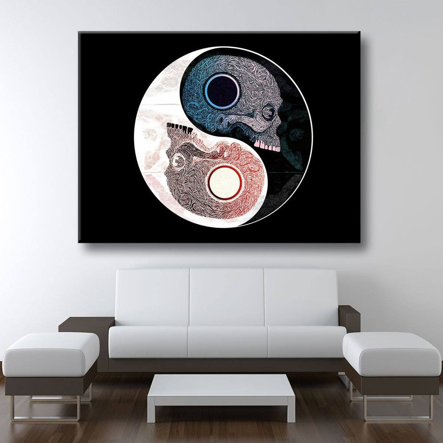 Yin Yang Skull - Amazing Canvas Prints