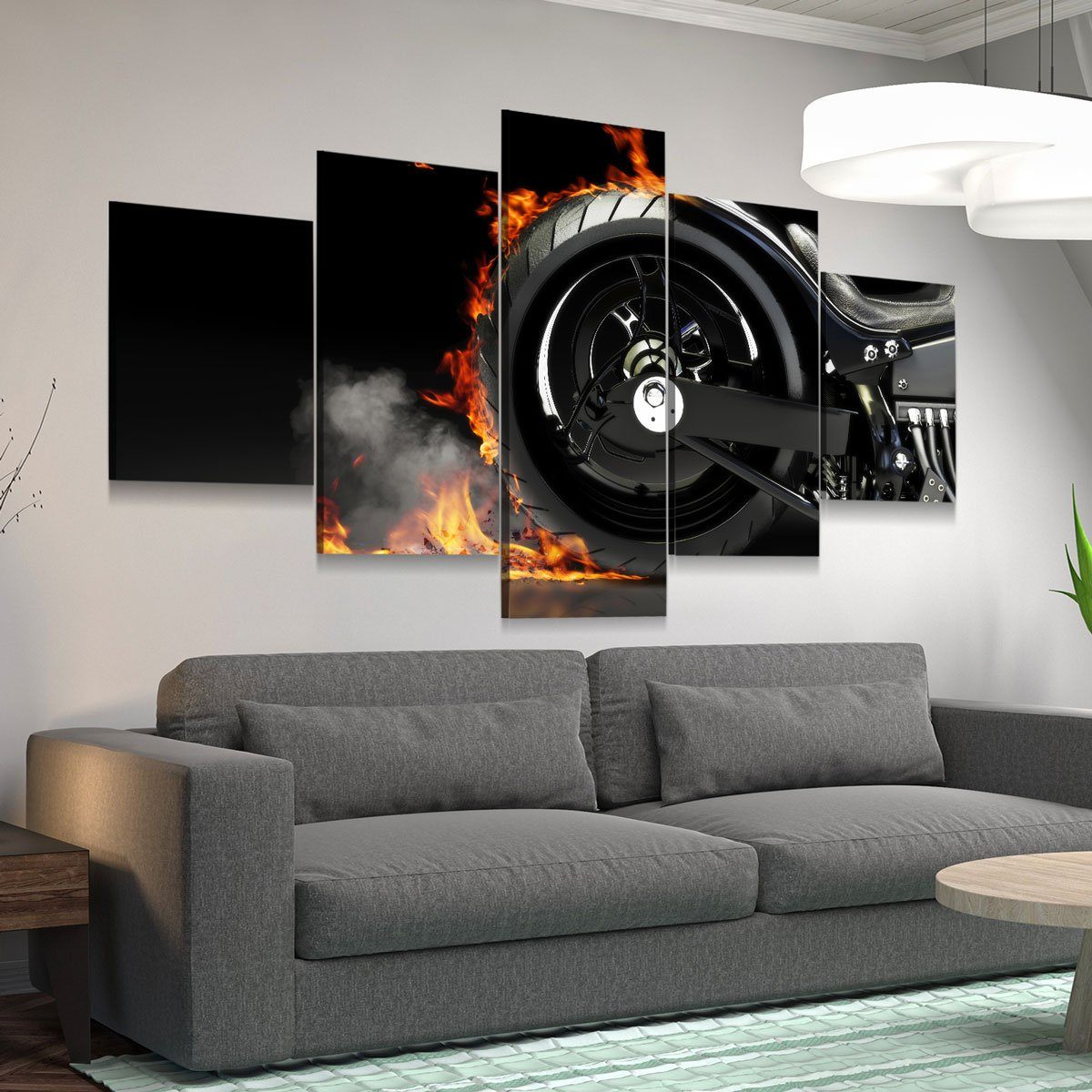 Motorcycle Burnout - Amazing Canvas Prints