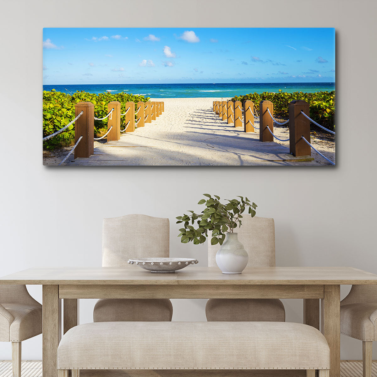 South Beach Miami Sandy Walkway - Amazing Canvas Prints