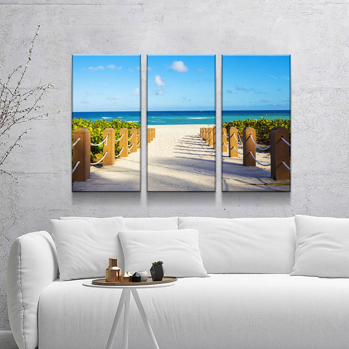 South Beach Miami Sandy Walkway - Amazing Canvas Prints