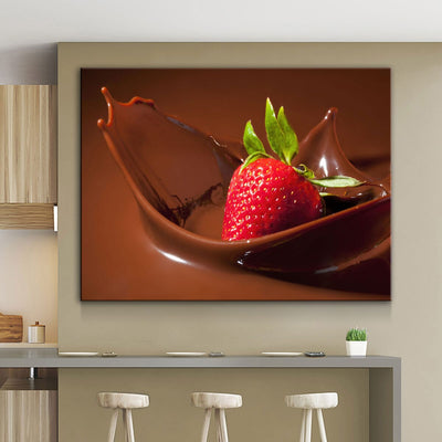 Strawberry Chocolate Splash - Amazing Canvas Prints