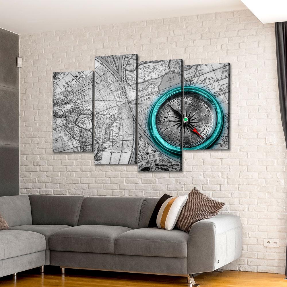 Compass On Old World Map V3 - Amazing Canvas Prints