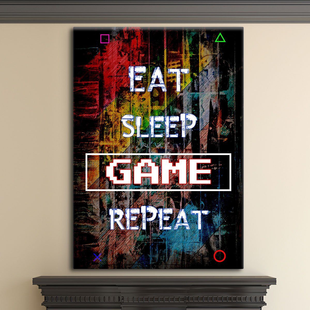 Eat Sleep Game Repeat - Amazing Canvas Prints