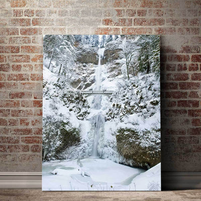 Winter Time At Multnomah Falls - Amazing Canvas Prints