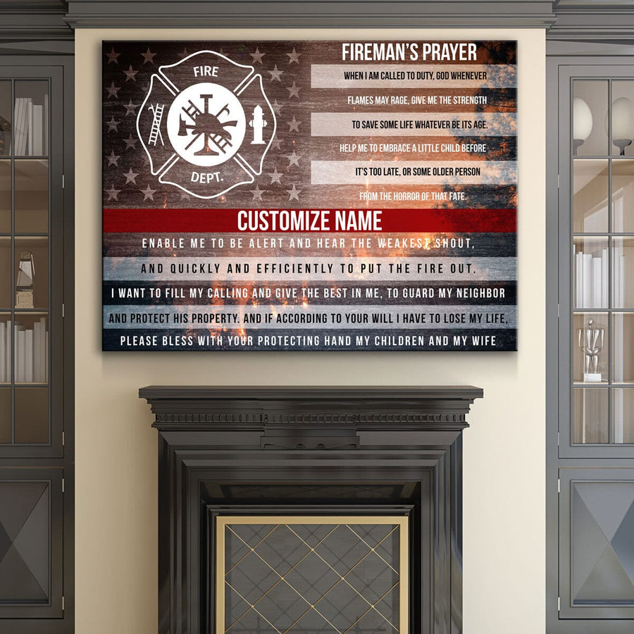 Personalized Fireman's Prayer Canvas - Amazing Canvas Prints
