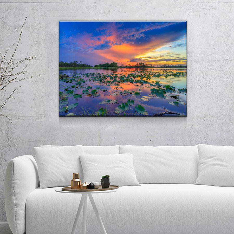Sunset Over Florida Wetlands - Amazing Canvas Prints