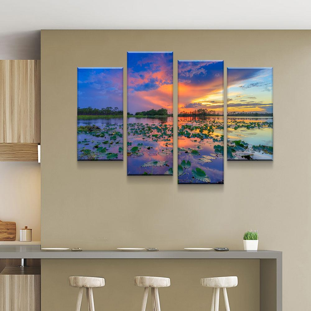 Sunset Over Florida Wetlands - Amazing Canvas Prints