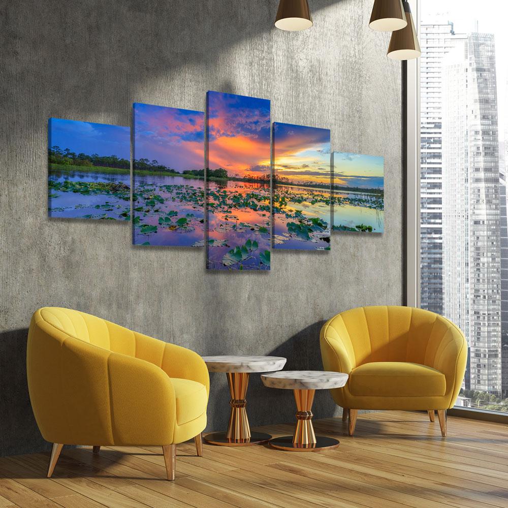 Sunset Over Florida Wetlands - Amazing Canvas Prints